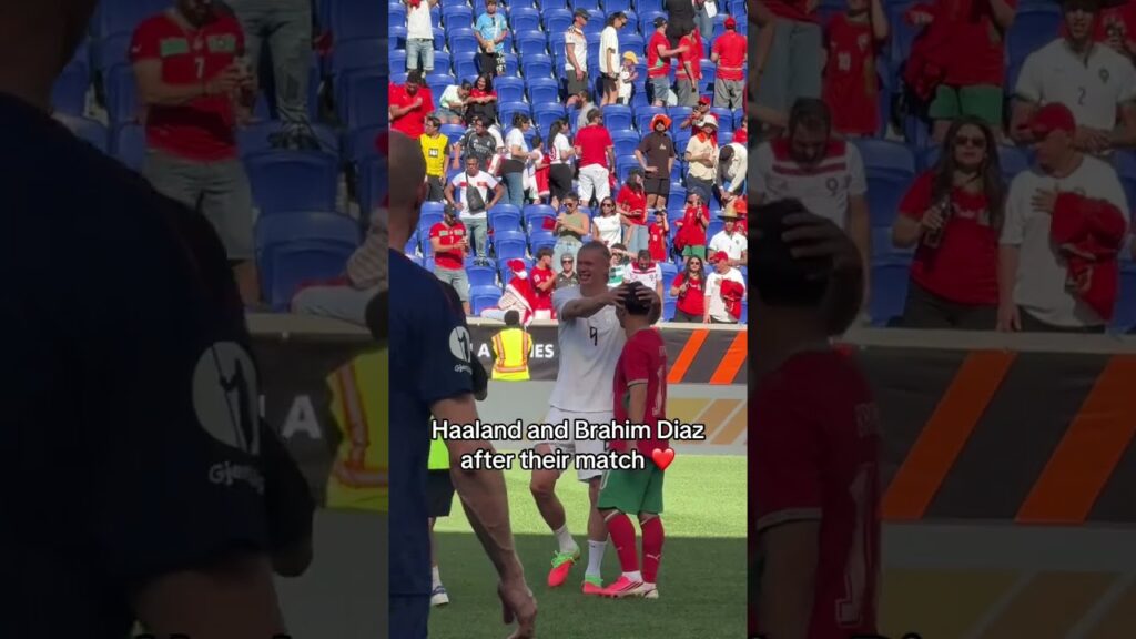Haaland og Brahim Diaz hilser