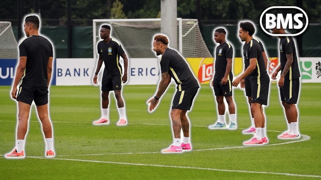 Neymar leder Brasil i trening