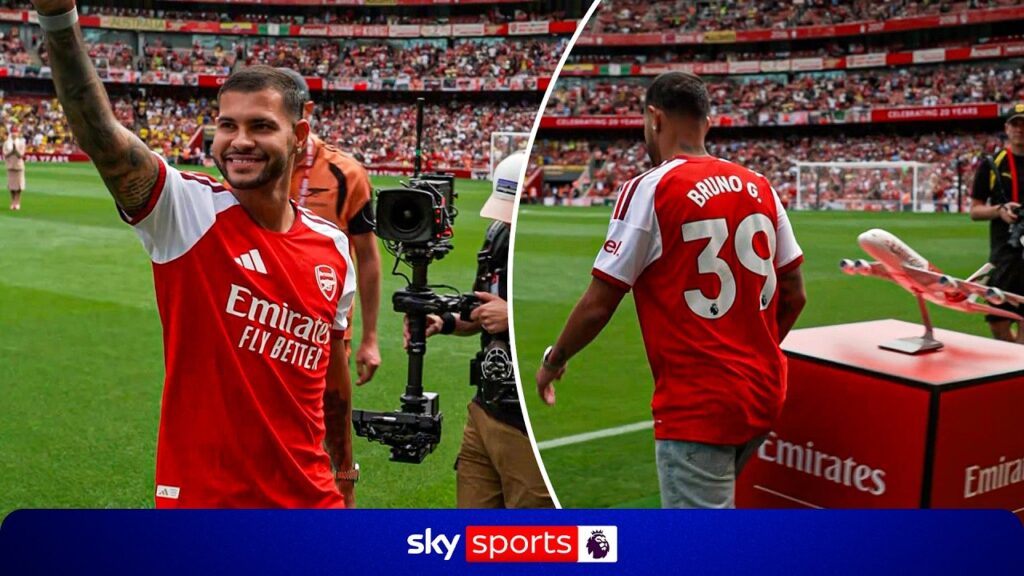 Bruno Guimarães hilser Arsenal-fansen
