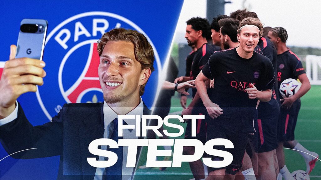 Mika Godts i trening med PSG