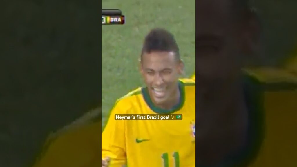 Neymar scorer sitt første mål for Brasil