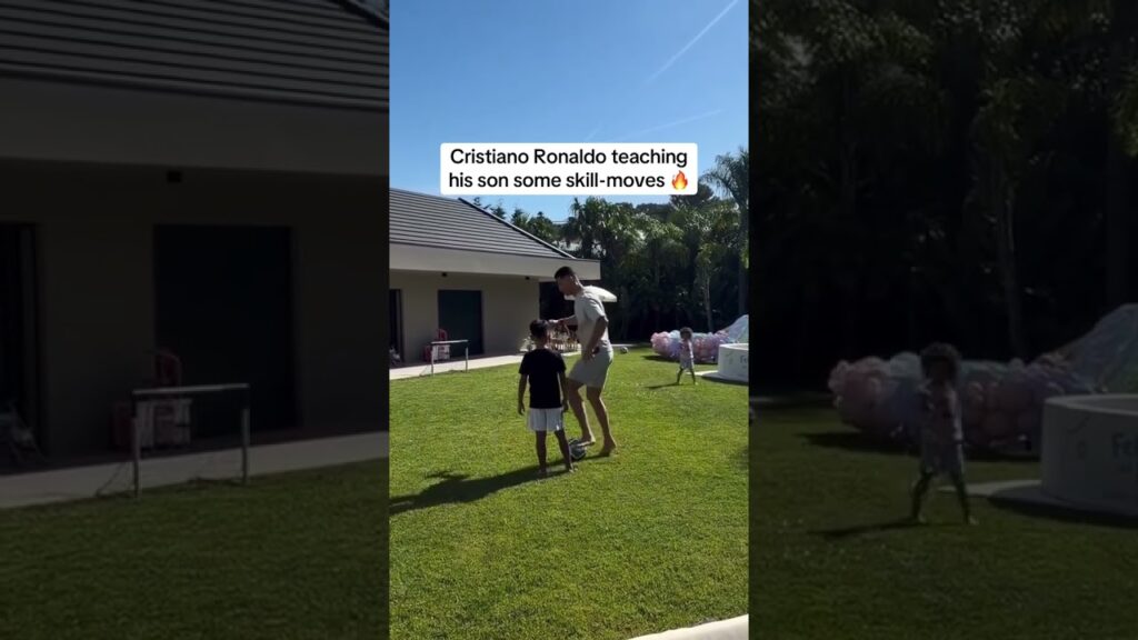 Ronaldo lærer sønnen fotballtriks
